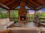 Whiskey Creek Retreat - Entry Deck Fireplace